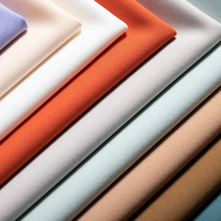 75D thick double-layer polyester plain 4 way stretch fabric coat fabric four way stretch spandex fabric for dress
