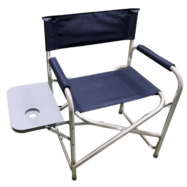 Heavy Duty  Lightweight Folding Directors Chairs Outdoor, Aluminum Camping Chair with Side Table