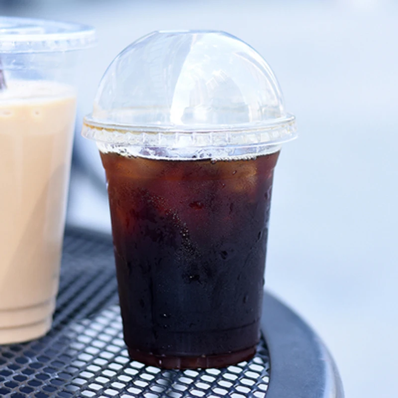 Custom 12 16 20 24 32 OZ Printed Clear Disposable PET Plastic Cups Milkshake boba Juice Beer coffee Cup Cold drinks cup with lid