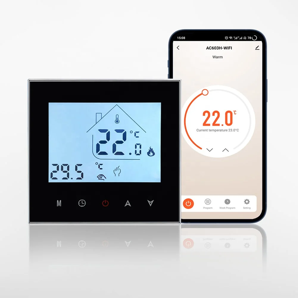 WiFi Smart Thermostat Temperature Controller for Water/Electric floor Heating Water/Gas Boiler Works with Alexa Google Home