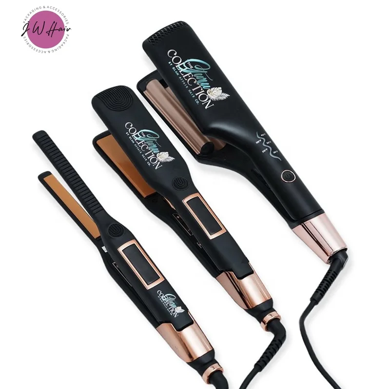 Custom Ceramic Titanium Hair Flat Iron With LOGO Professional Stylist Hot Tool