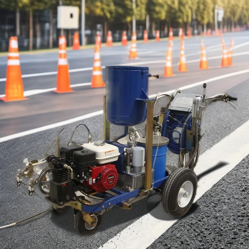 Hot Selling SW-5G Cold Paint Line Striping Machine with Airless Spray Guns for Road Marking Core Components Including Engine