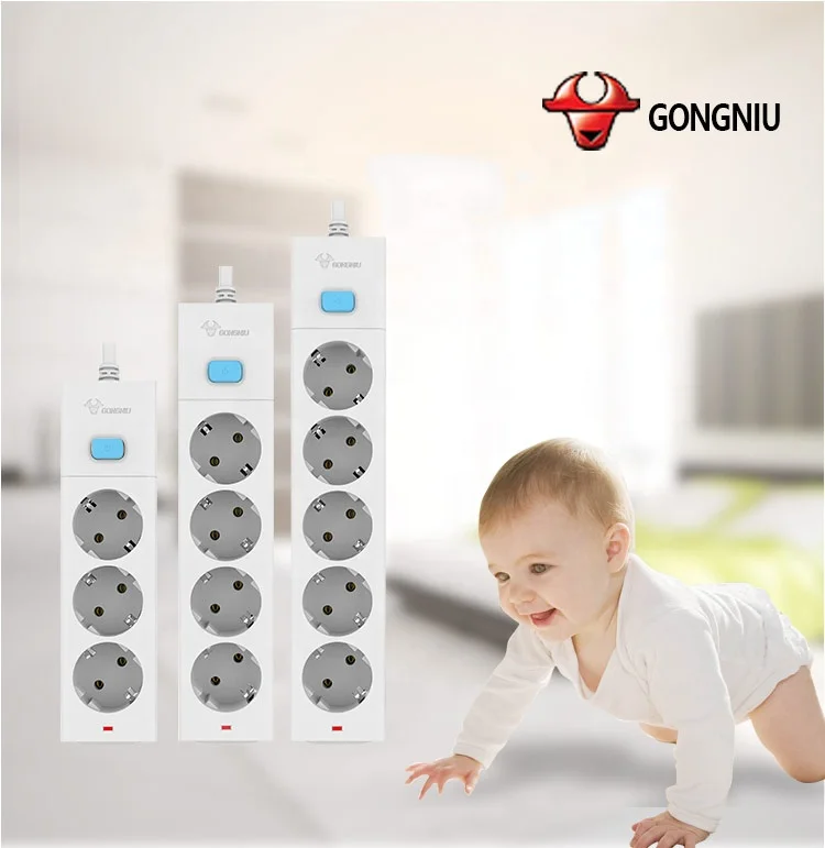  GONGNIU 15 футов Европейский 3-х полосная немецкого типа розетки 16A 250V AC силовой удлинитель розетка с