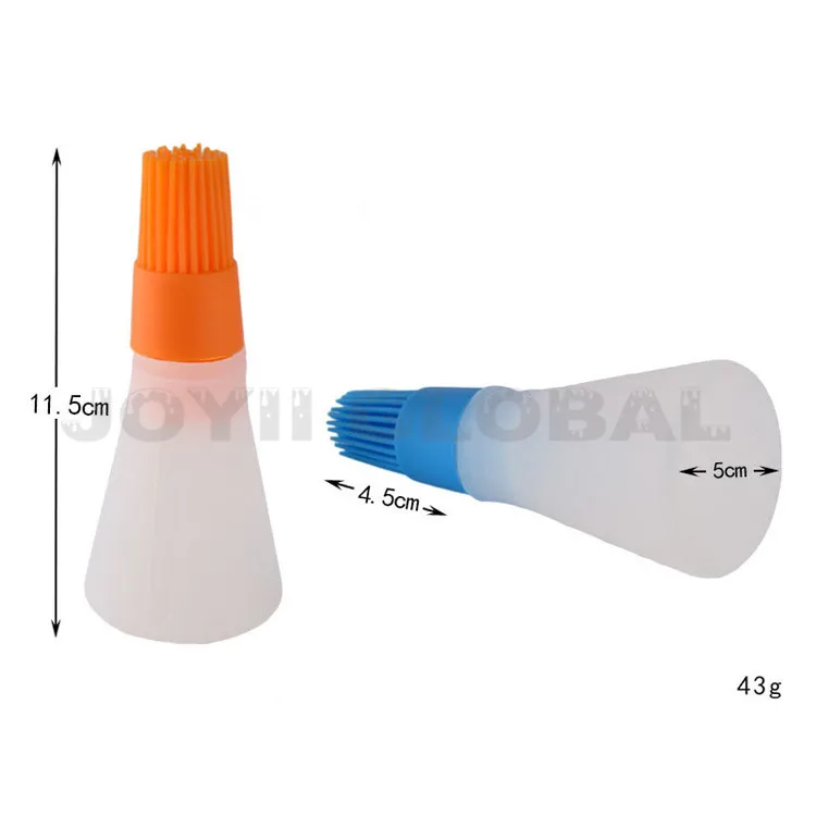 creative cheap promotional kitchen ware products Portable Silicone Oil Bottle With Brush Baking BBQ Basting Brush Pastry making