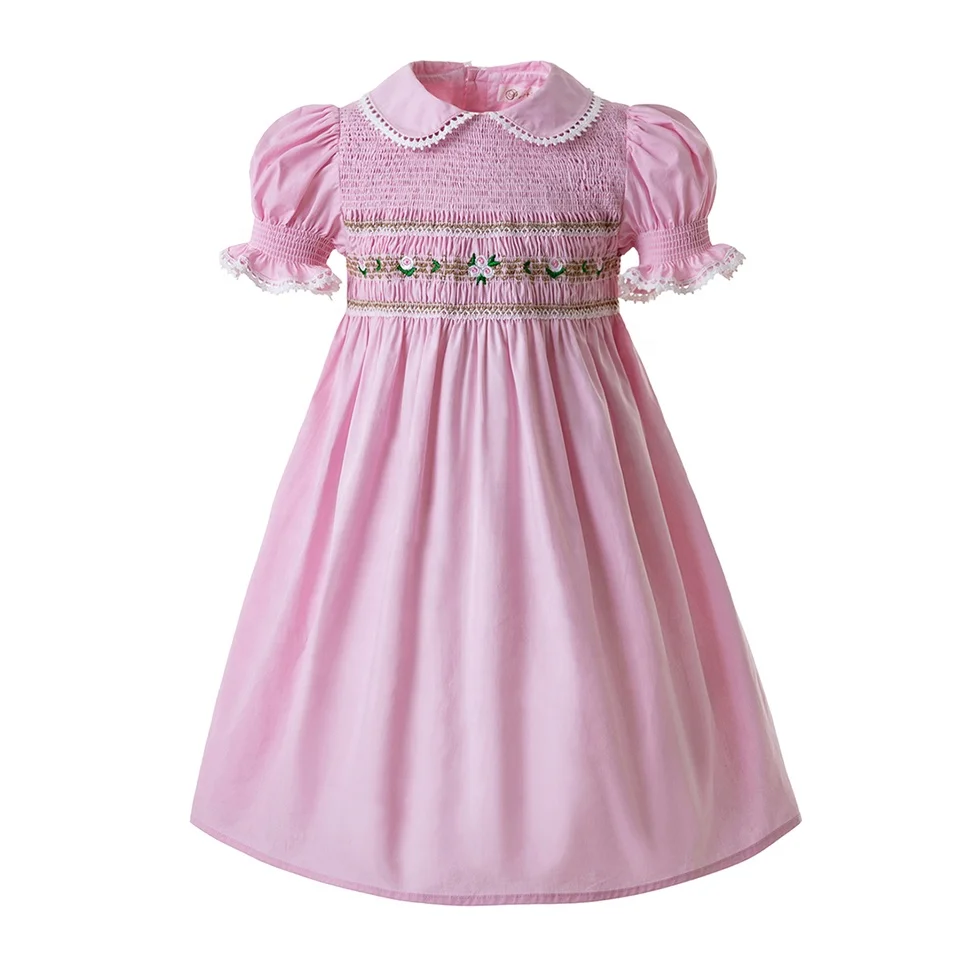 2023 Summer Children Toddler Girls Bridesmaid Princess Birthday Smocked Dresses for Baby Girls Clothes Size 2-12Y Ready to Ship