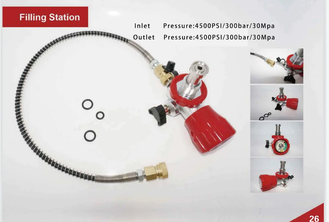 Acecare 300bar 4500psi Valve Combination Sets for Hpa Tank Paintball Tank Scuba Tank
