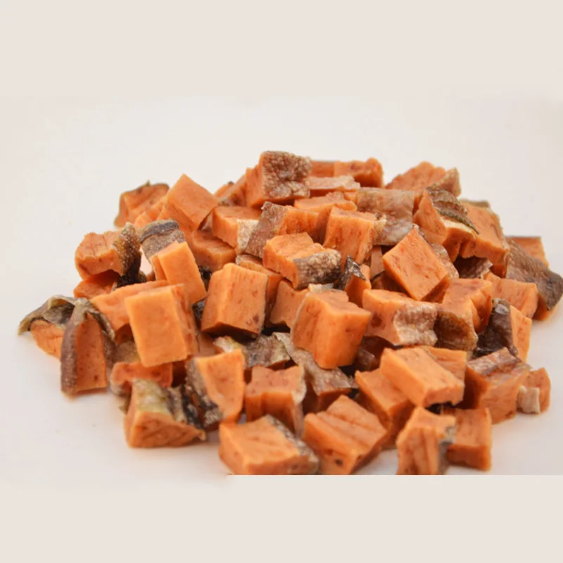 Высокобелковые лакомства для собак натуральные закуски домашних животных лососевые кубики собачьи корм