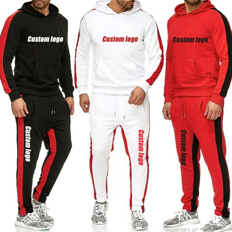 custom logo Popular Design  Plus Size cotton gym sport Casual pullover gentleman Men Hoodies sweatshirts Set
