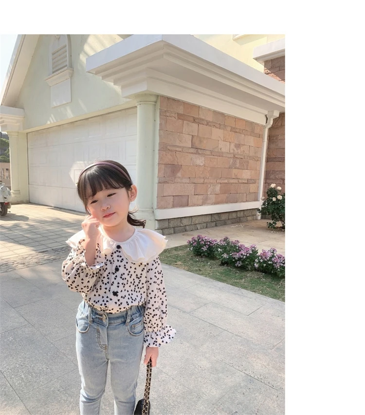 Wholesale Guangzhou factory spring Chiffon girls blouse kids French style shirts