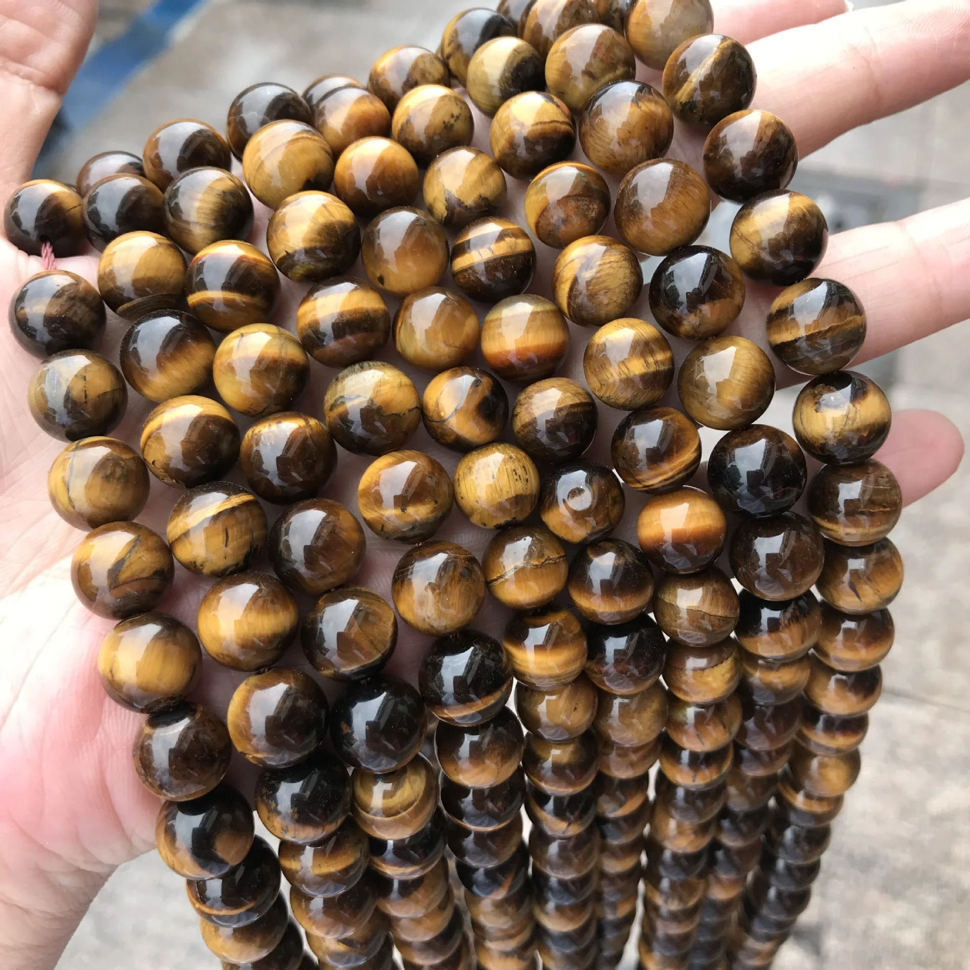 Natural tiger eye stone round beads loose beads wholesale natural stone stones for jewelry