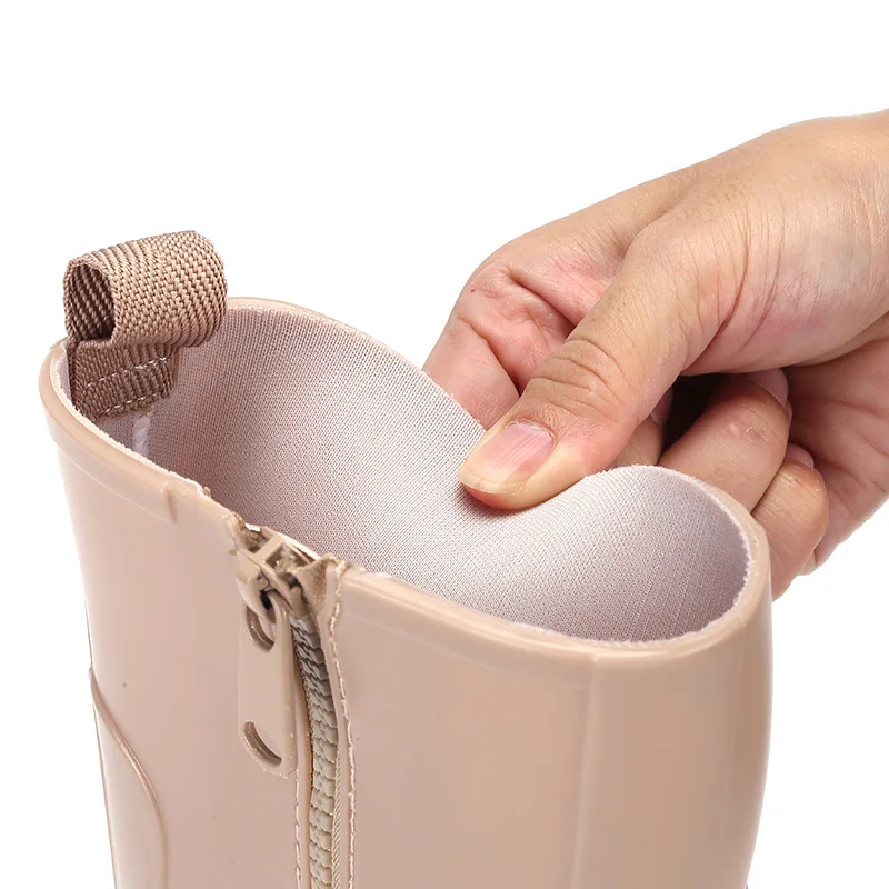 Mid Boots For Women Fashion Lavender Violet Square Heel 6 cm Height Shoes Waterproof