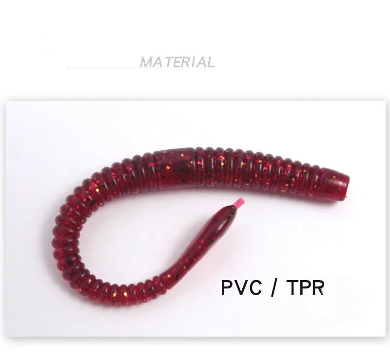RISING High quality 105mm environmental protection material TPR with salt and fishy  fishing set worm worm soft lure