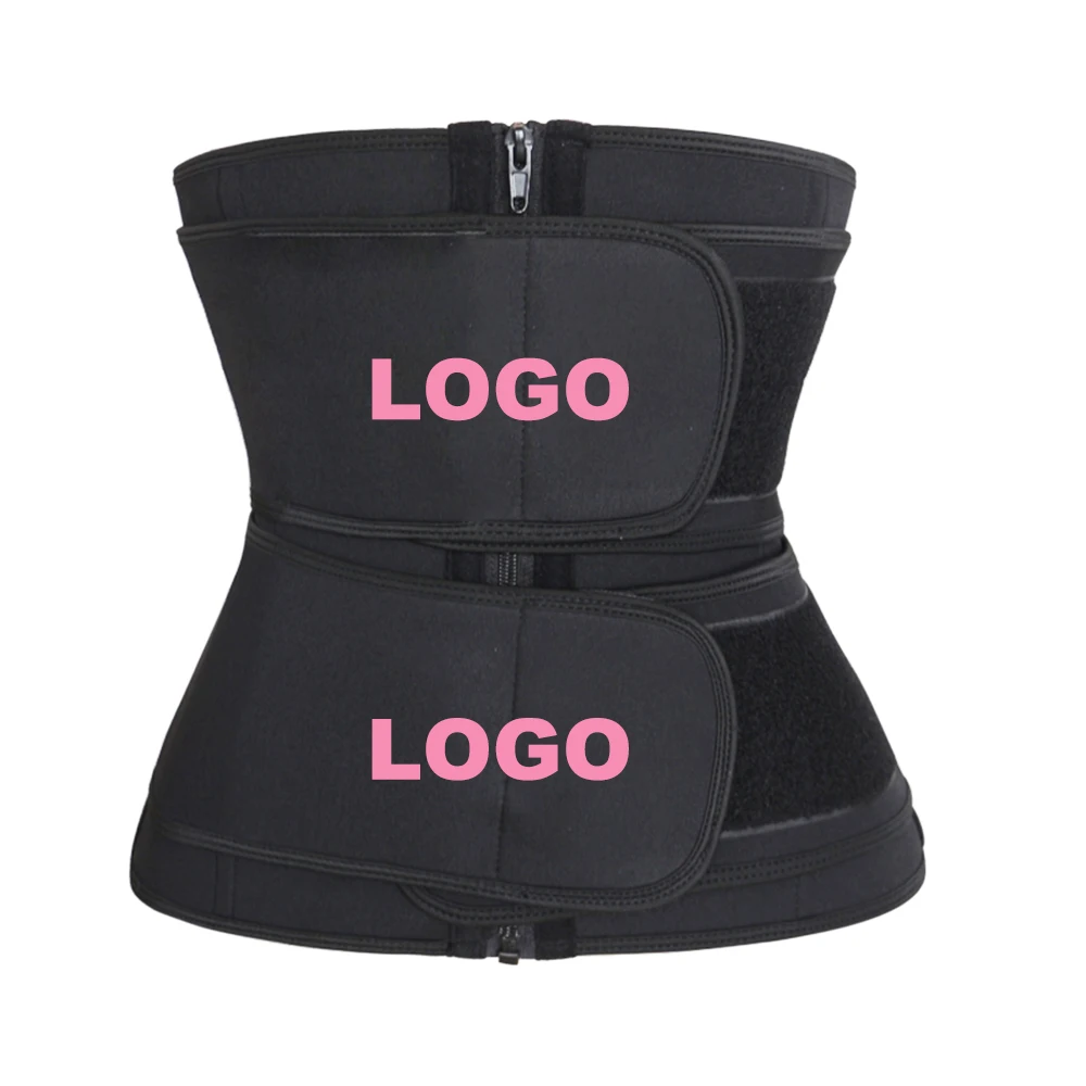 New Pink Elastic Black Body Shaper Belt Best Zipper Fajas Slimming Double Belt Women Wholesale Corsets Latex Waist Trainer
