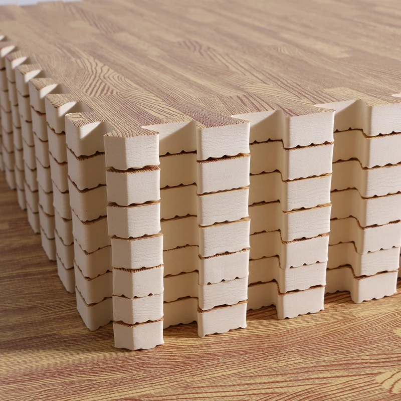 EVA FOAM FLOOR PUZZLE TATAMI GYM MATS BABY PLAY SOFT FLOOR MATS WITH WOODEN PATTERN