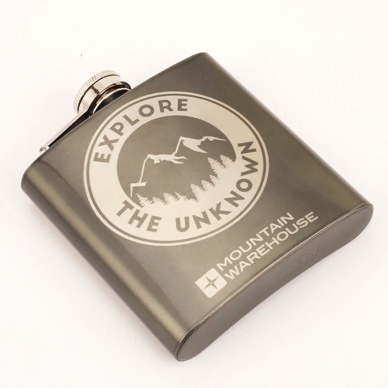 Spray Color 6oz Stainless Steel Hip Flask For Liquor With Logo Custom