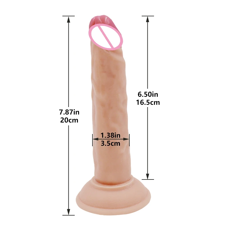 8 inch Dildo with Suction Cup Long Realistic Fragrance Free Girthy Harness Compatible Adult Toy for Female Male Guys Sex Toy