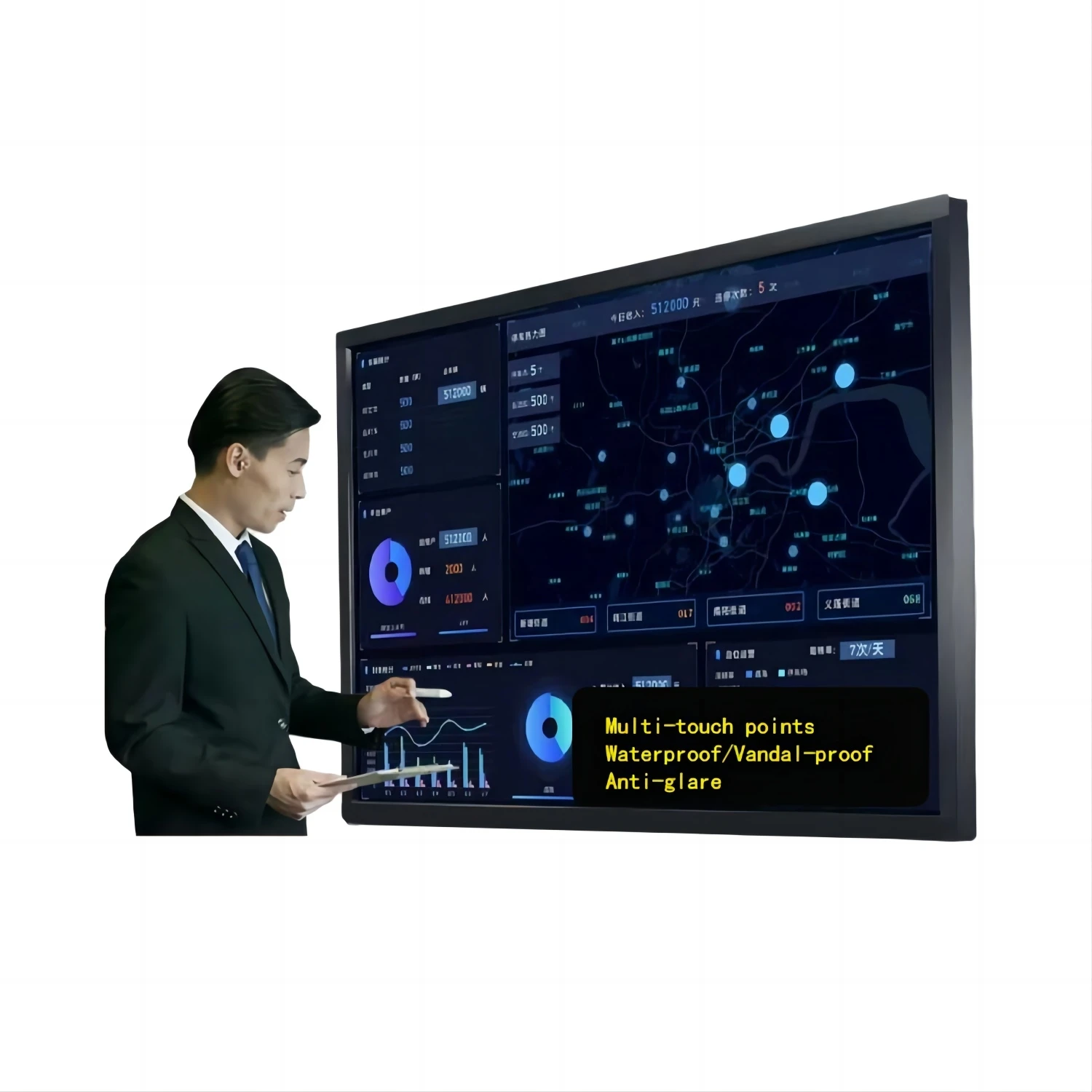 65 inch Open Frame LED LCD All In One Touch PC with Pacp Multi USB Touch Screen LCD Display Computer