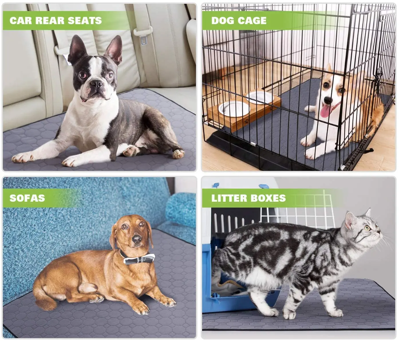 Pet Training Urine Pads Washable Water Absorb Waterproof Non-slip Mats For Cats And