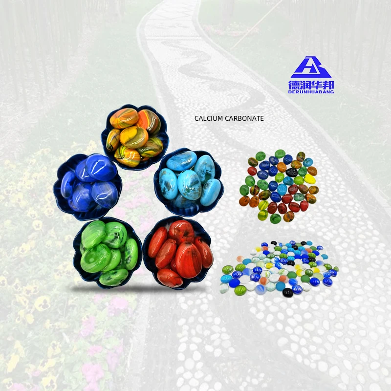 Natural rainflower stone bonsai filling materials of various colors paved on the road surface of the courtyard park