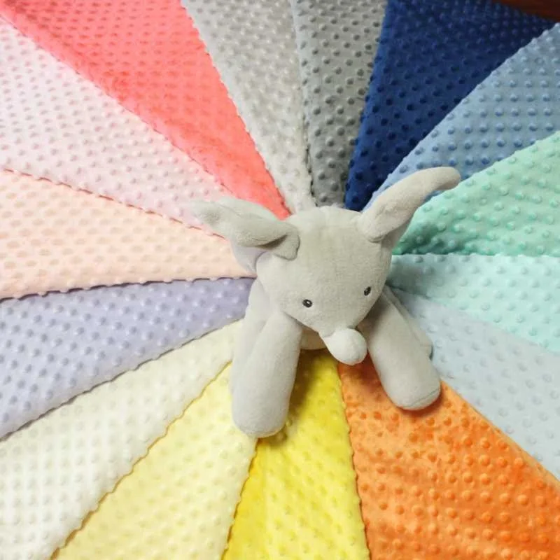 100% polyester tricot brushed knitted ultra super Soft minky bubble dot plush Fabric for Baby Blanket