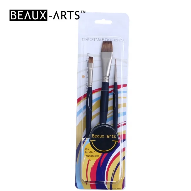 Quality Synthetic Mongoose Taklon Hair Acrylic Brushes Triangle Comfortable Touch Wood Handle