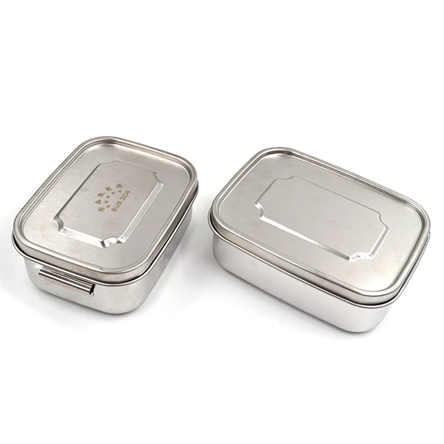 Stainless Steel Eco Lunch Box 2 Compartment With Removable Divider Metal Bento Box Sealed Zero Waste Food Storage Container