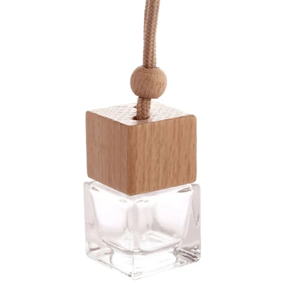 Square 10ml Hanging Car Perfume Bottles Fragrance Diffuser Bottle Car Air Freshener Glass Essential Oil Bottle Wholesaler