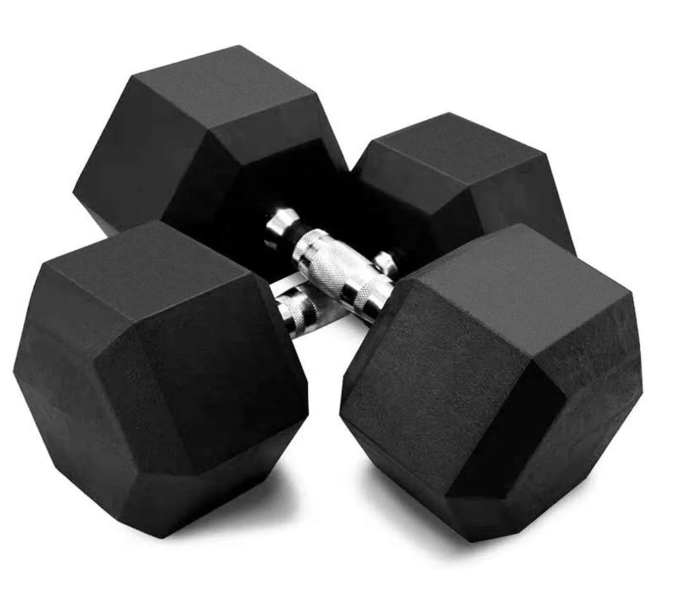 OEM Weight Lifting Rubber Coated 5-100lbs Cast Iron Hex rubber Dumbbell for home