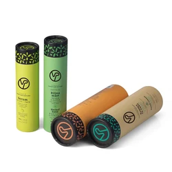 High End Cylinder Customized Paper Corrugated Tube Box Eco Friendly For Make up Cosmetic Packaging