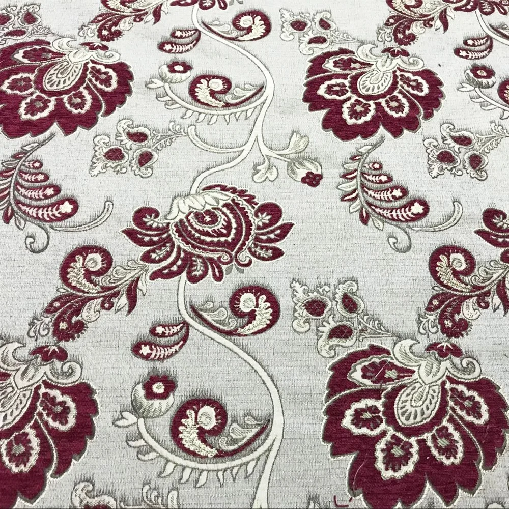 Home Textile Customized Style Chenille Fabric Manufacturers Upholstery 100% Designer Fabric Floral Polyester Jacquard Fabric