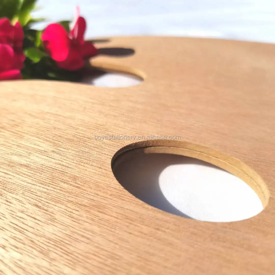 High quality art supplies children painting board mixed wooden palette for artistic kids beech wood painting palette