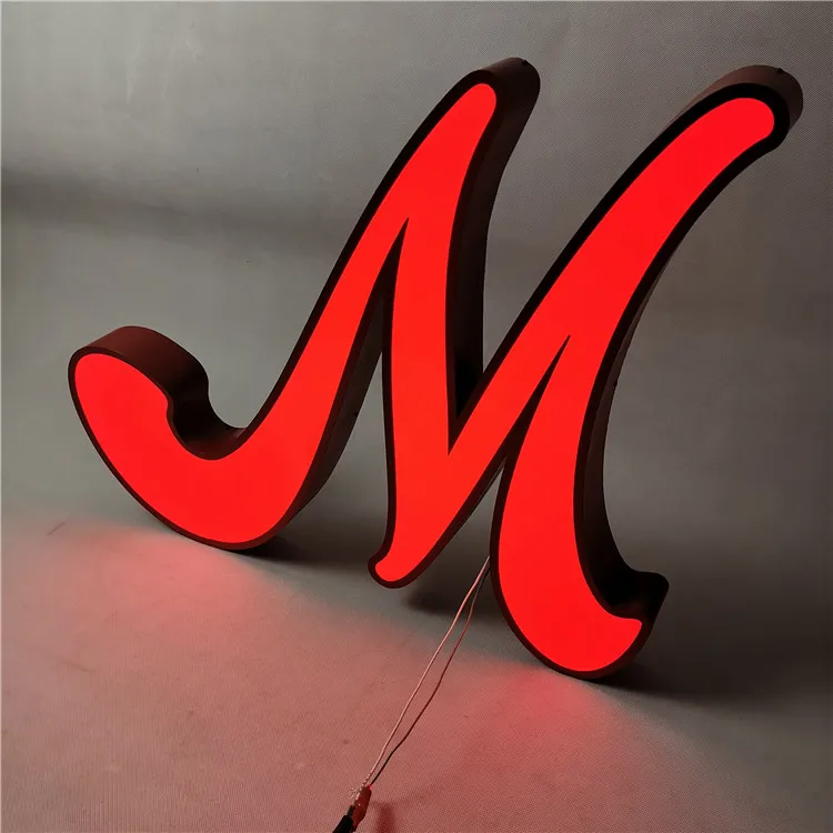 Business outdoor advertising 3D letter custom led sign for restaurant hanging lighting
