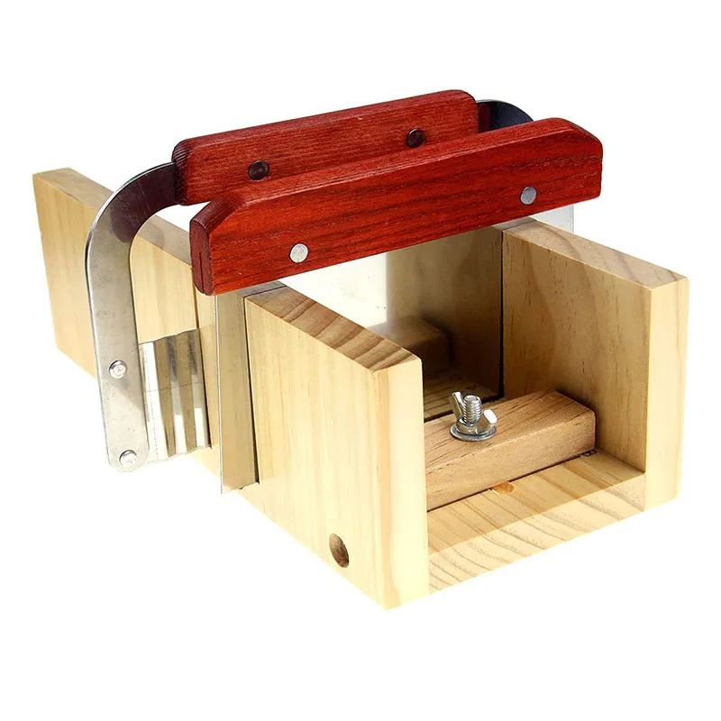 Adjustable Wood Soap Mold Loaf Cutter Set Handmade DIY Wood Soap Cutter Set With Stainless Steel Wavy and Straight Cutter