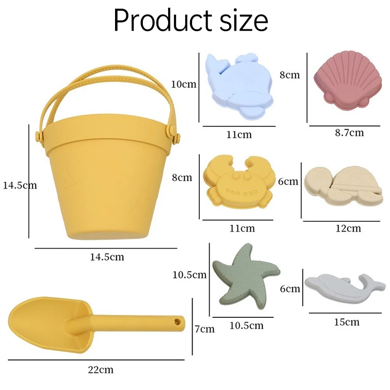 2024 Friendly Green Modern Accessories Shovel Bucket Sandbox Soft Silicone Sand Beach Toys Set for Baby Kids Travel Toddlers
