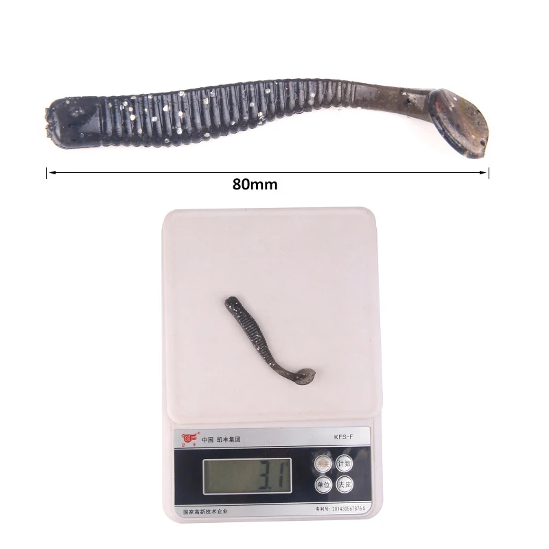 WEIHE 2.8g 8cm 7 colors artificial soft fishing lure silicone fishing bait for outdoor fishing activity