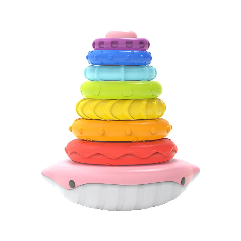 Baby Stacking 6-12 Months Baby Rainbow Tower Ring Tolls for Young Children 0-11 Years Old Early Education Educational Toys