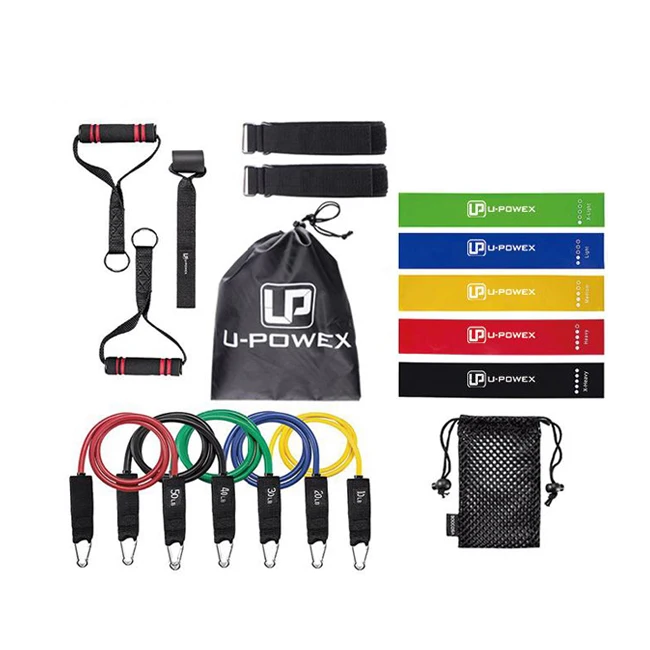 Домашний Тренажерный Зал Сопротивление упражнения трубка латекс без пены ручка фитнес трубка мощность 11 шт. комплект эспандеров
