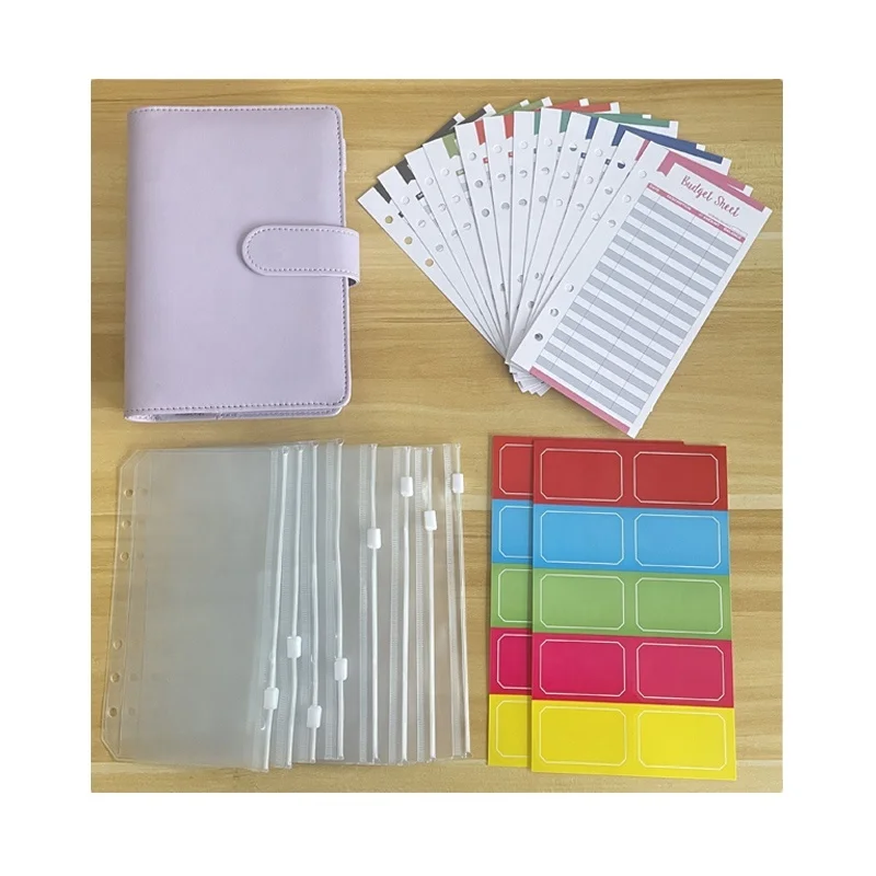 Бюджет связующего A6 бюджет вяжущего материала с застежкой-молнией конверты из высококачественной искусственной кожи деньги органайзер для наличных начинкой планировщик