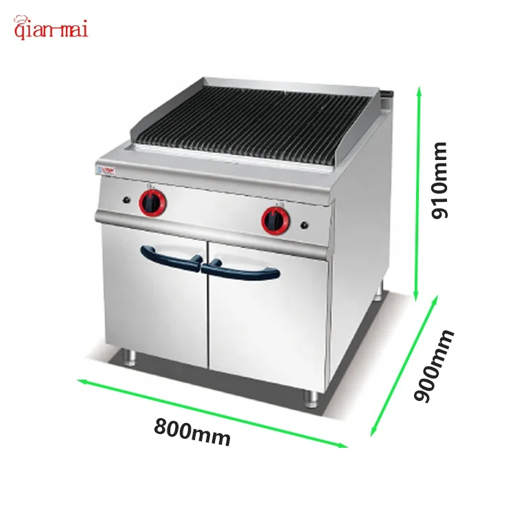 Stainless Steel Surface Gas Griddle Grill For Food Service Industry Commercial Kitchen Equipment Lava Rock Grill