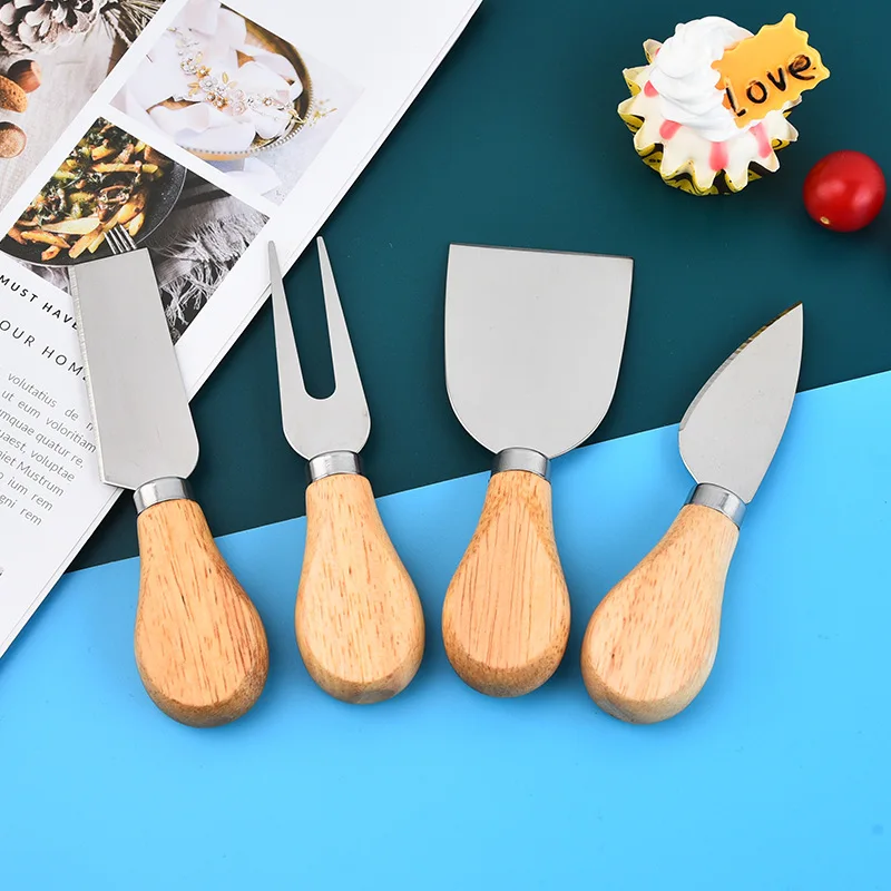 Набор кухонных ножей из нержавеющей стали с деревянной ручкой