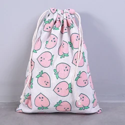 Wholesale Promotional Eco-Friendly Length Can Be Customized Small Rope Tote Pure Cotton Canvas Drawstring Bag
