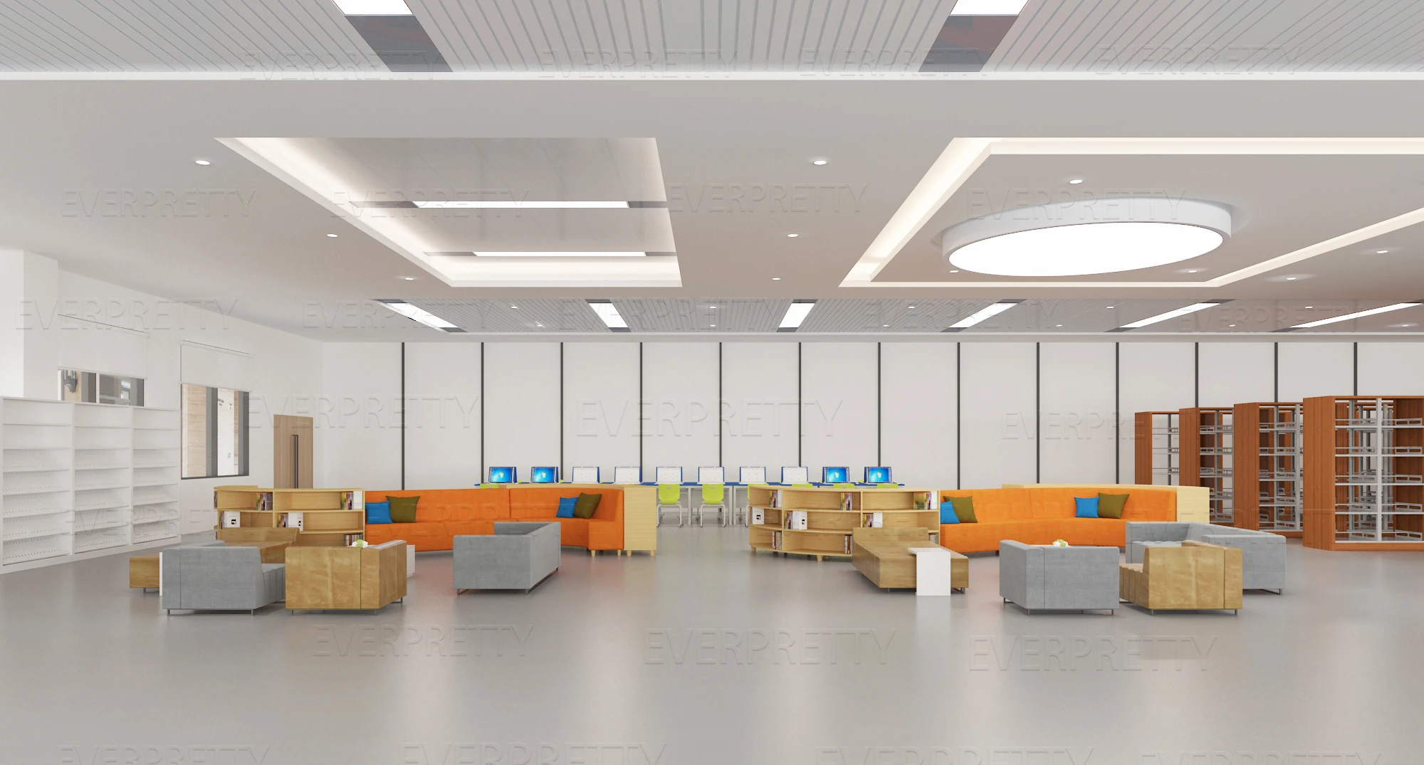 High Quality School Library Archive Room Reading Room Modern Design Wooden Bookshelf