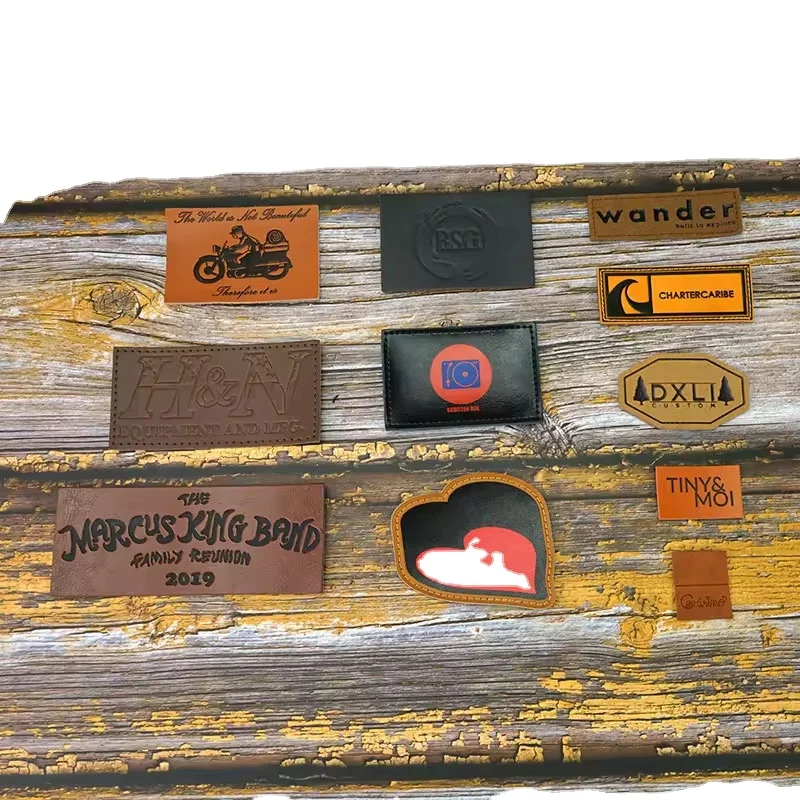 20 Years Custom LOGO Hat Label Football Shoes Customized Garment Labels PU Leather Patch Soft Debossed Stamp Foldable Leather