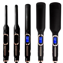 Professional Ceramic hair iron straightener with lcd flat irons wholesale private label customize hair straightener