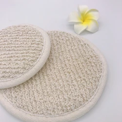 cheap round bath sponge Natural Eco Friendly hemp back body scrubber