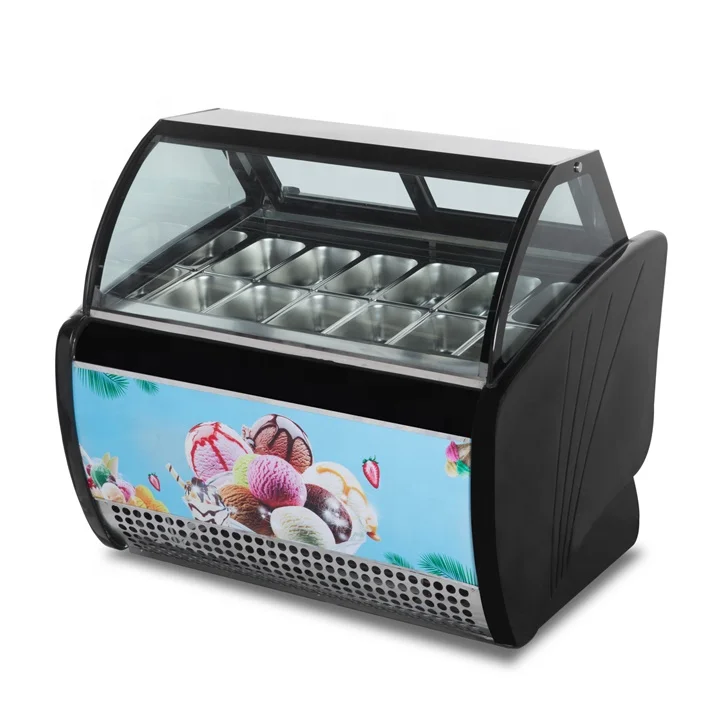 Commercial hard Ice cream display showcase 3 layers gelato freezer freezing machine
