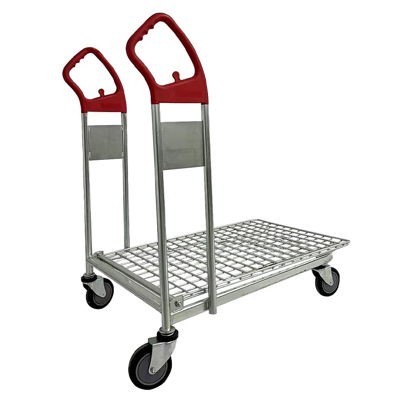 Unfolding Warehouse logistic cargo trolley platform trolley warehouse trolley heavy duty cart order picking cart
