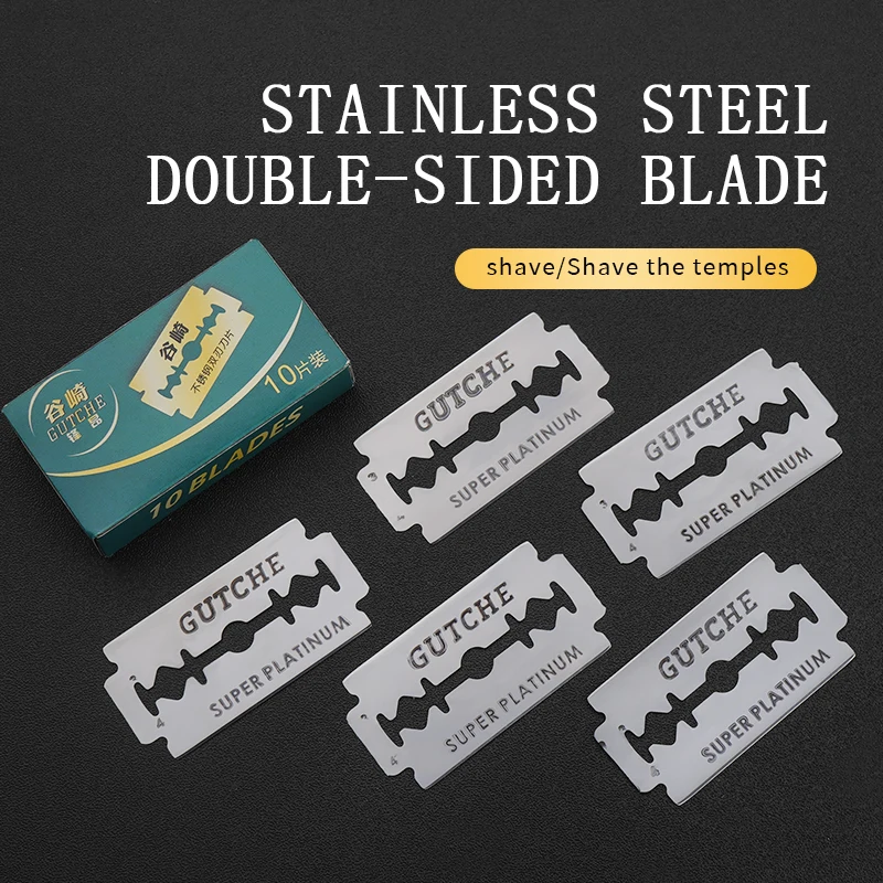 Double Edge Razor Blades Salon Use Shaving Old-fashioned Shaver Blade 10 Pieces Pack Stainless Steel