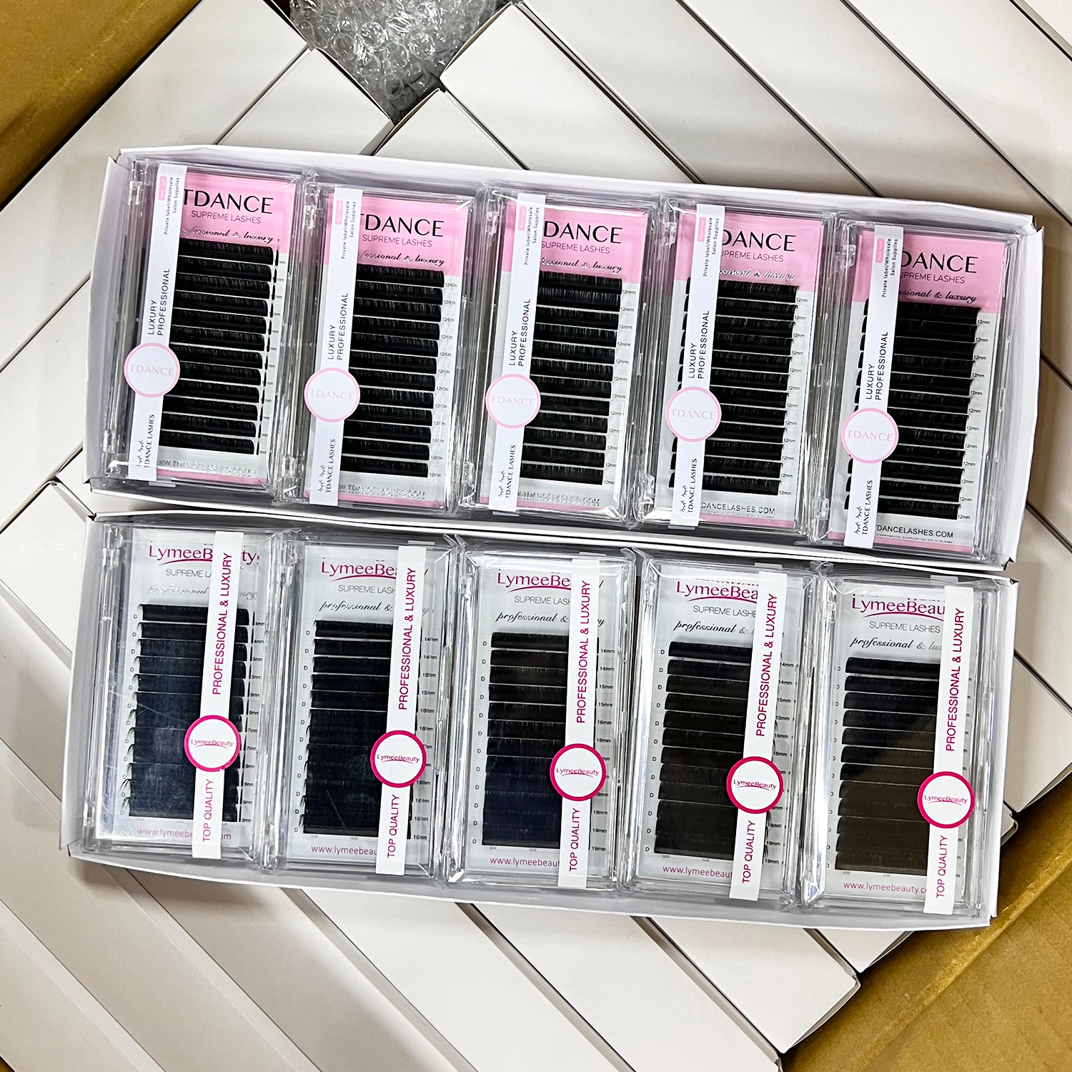 TDANCE 0.03 0.05 0.07 8-25mm cc dd curl individual mink eyelash extension private label cashmere eyelash extensions lash tray