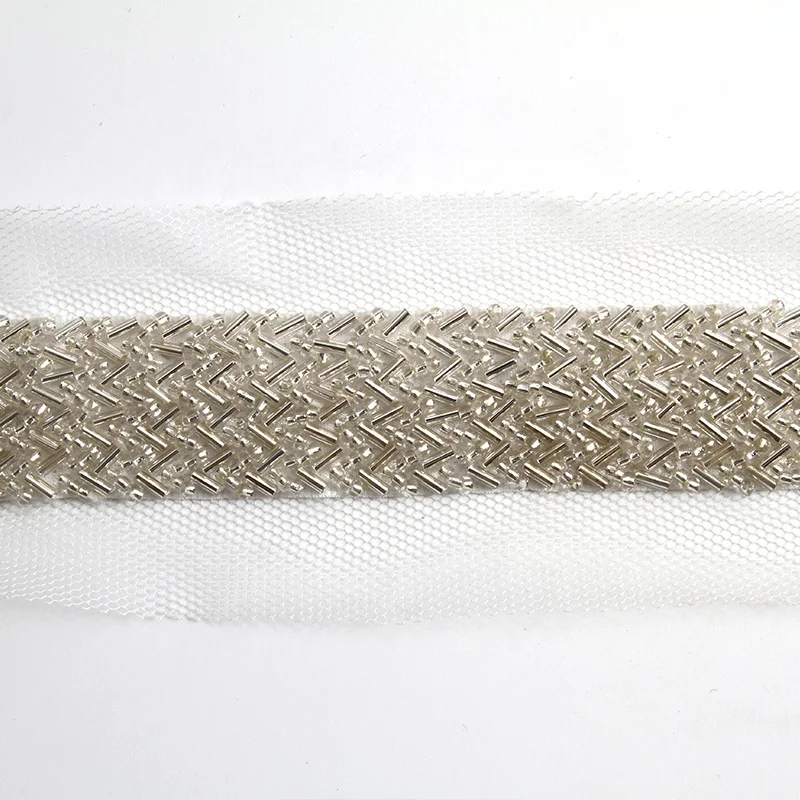 
Wholesaleb elegance beaded pearl crystal trim by the yard for dresses 